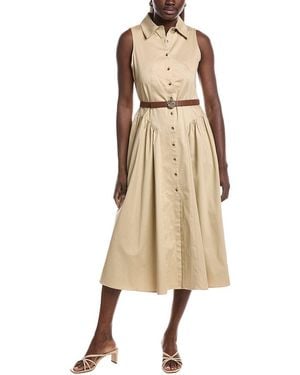 Anne Klein Sleeveless Shirtdress - Natural