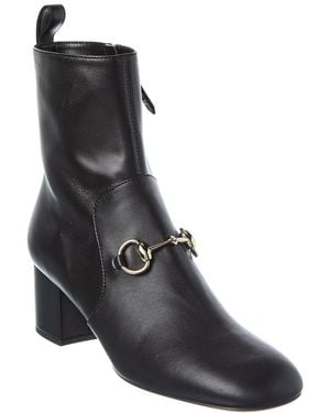 Gucci Horsebit Leather Bootie - Black