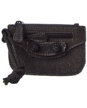 Balenciaga Le Cagole Denim Coin Purse - Black