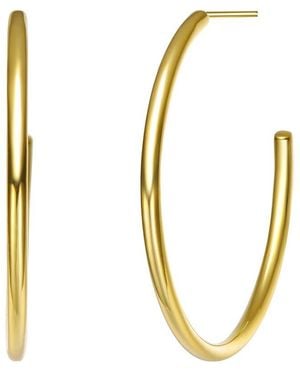 Rachel Glauber 14k Plated Hoops - Metallic