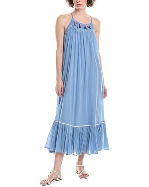Free People Tip Toeing Tulip Midi Dress - Blue