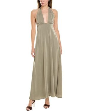 WeWoreWhat Halter Deep-V Maxi Dress - Green