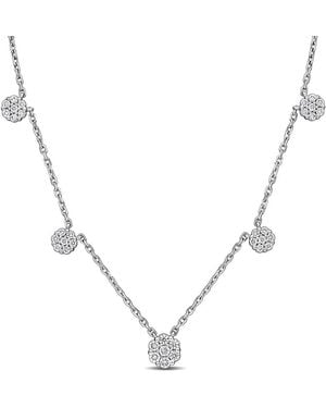 Rina Limor 14K 0.38 Ct. Tw. Diamond Station Necklace - Metallic