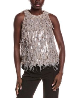 Brunello Cucinelli Silk Fringe Tank - Brown