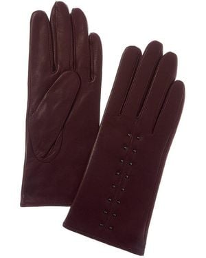Sofiacashmere Sofiacashmere Cashmere-Lined Nappa Leather Gloves - Purple