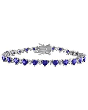 Rina Limor 10.72 Ct. Tw. Lab-Grown And Sapphire Heart Bracelet - Blue