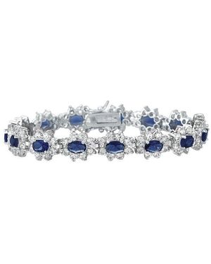 Genevive Jewelry Silver Cz Tennis Bracelet - Blue