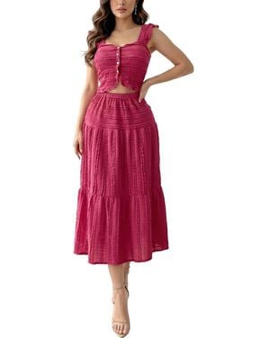 Tedora 2Pc Top & Skirt Set - Red
