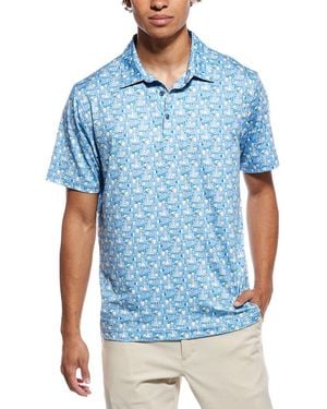 Robert Graham Sip Society Knit Polo Shirt - Blue