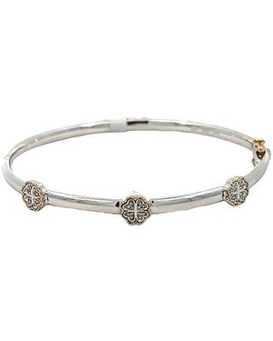 Diamond Select Cuts Flower 0.05 Ct. Tw. Diamond Bangle Bracelet - White