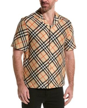 Burberry Check Oversized Silk Shirt - Multicolour