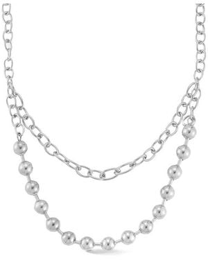 Glaze Jewelry Plated Layered Chain Necklace - Metallic