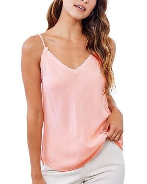 Bella Dahl Sleeveless Frayed Cami - Pink