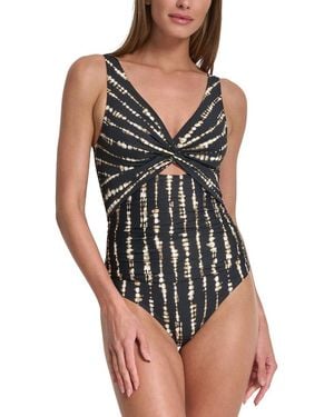 DKNY Keyhole Twist Swimsuit - Black