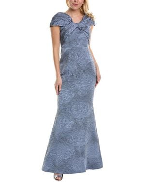 Teri Jon Jacquard Gown - Blue