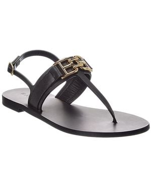 Bally Logo Positano Leather Flat Sandal - White