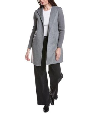 Kenneth Cole Hooded Double Face Wool-Blend Coat - Grey