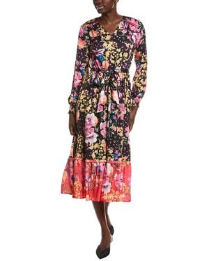 Tahari Peplum Hem Maxi Dress - Red