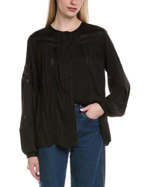 Chaser Brand Lace Inserts Rozina Blouse - Black