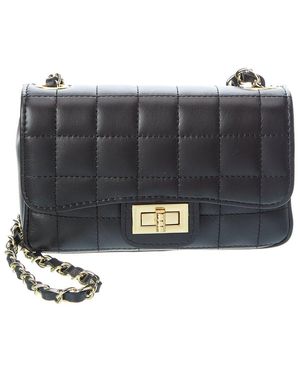 Persaman New York Poppy Quilted Leather Crossbody - Black