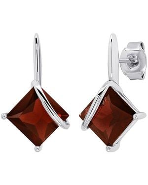 MaxColor 2.90 Ct. Tw. Garnet Drop Earrings - Brown