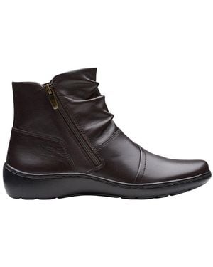 Clarks Cora Pace Leather Boot - Black