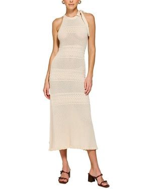Line & Dot Azie Crochet Midi Dress - Natural