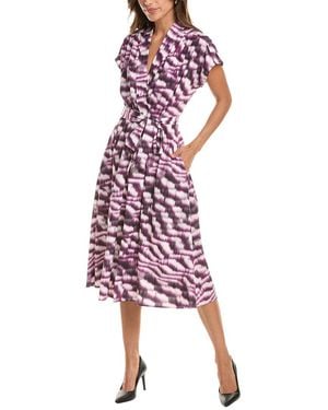 DKNY Faux Wrap Midi Dress - Purple