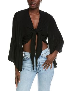 Elan Bell Sleeve Top - Black