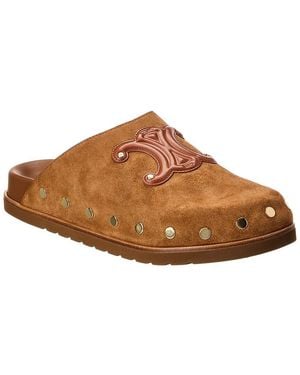 Celine Pitea Suede Clog - Brown