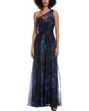 Rene Ruiz One-Shoulder Gown - Blue
