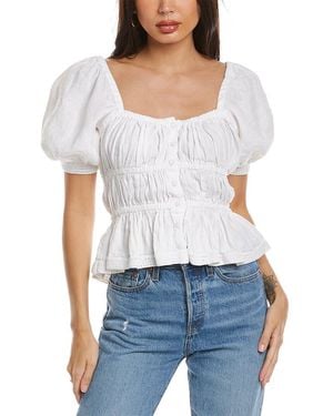 Ulla Johnson Smocked Linen Top - White