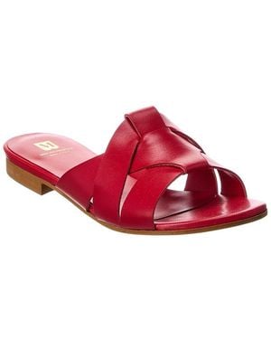 M by Bruno Magli Andria Leather Flat Sandal - Red