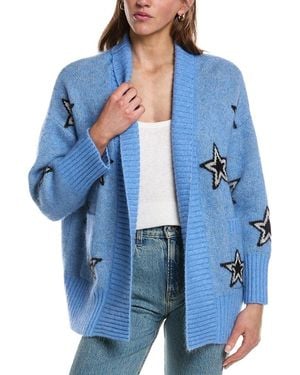 Electric and Rose Shay Star Mohair & Wool-Blend Cardigan - Blue