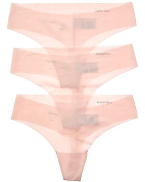 Calvin Klein 3Pk Invisibles Thong - Natural