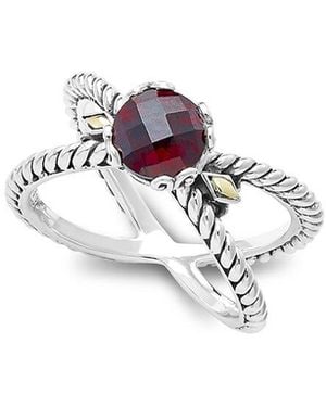 Samuel B. 18K & 1.30 Ct. Tw. Garnet X Ring - White