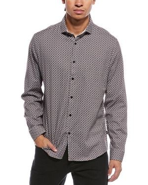 Stone Rose Stretch Print Shirt - Grey