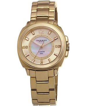 Akribos Xxiv Boyfriend Diamond Watch - Metallic