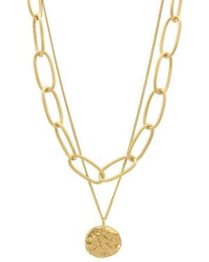Adornia 14k Plated Chain Necklace Set - Metallic