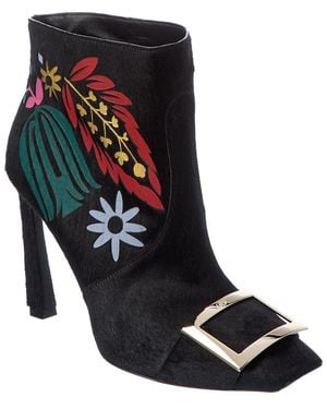 Roger Vivier Haircalf Bootie - Black