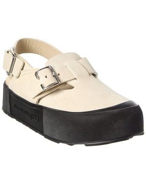 McQueen Mount Slick Suede Leather Sandal - White