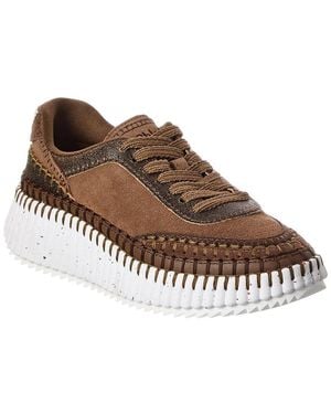 Chloé Nama Leather & Suede Sneaker - Brown