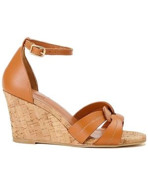J.McLaughlin Madrid Leather Wedge Sandal - Brown