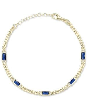 Chloe and Madison 14K Over Cz Curb Bracelet - Metallic
