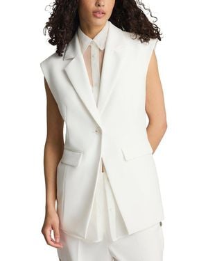 Kenneth Cole Removable Faux Shirt Vest - White