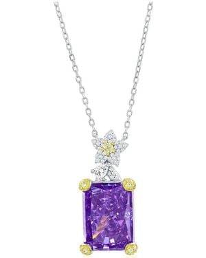 Suzy Levian CZ Jewelry Suzy Levian Gala Collection Cz Solitaire Pendant - Purple