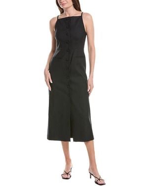 Rebecca Taylor Stretch Linen-Blend Midi Dress - Black