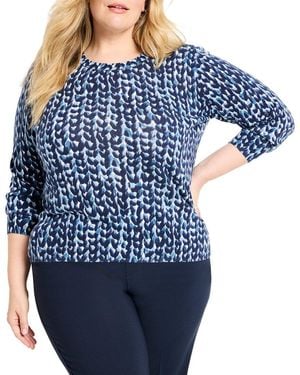 NIC+ZOE Plus Knit Stitch Jumper - Blue