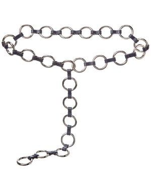 Michael Kors Marisa Metal & Leather Belt - White