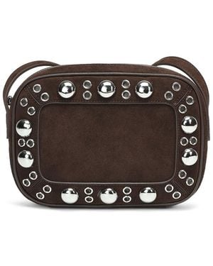 Tiffany & Fred Paris Studded Suede Crossbody - Black